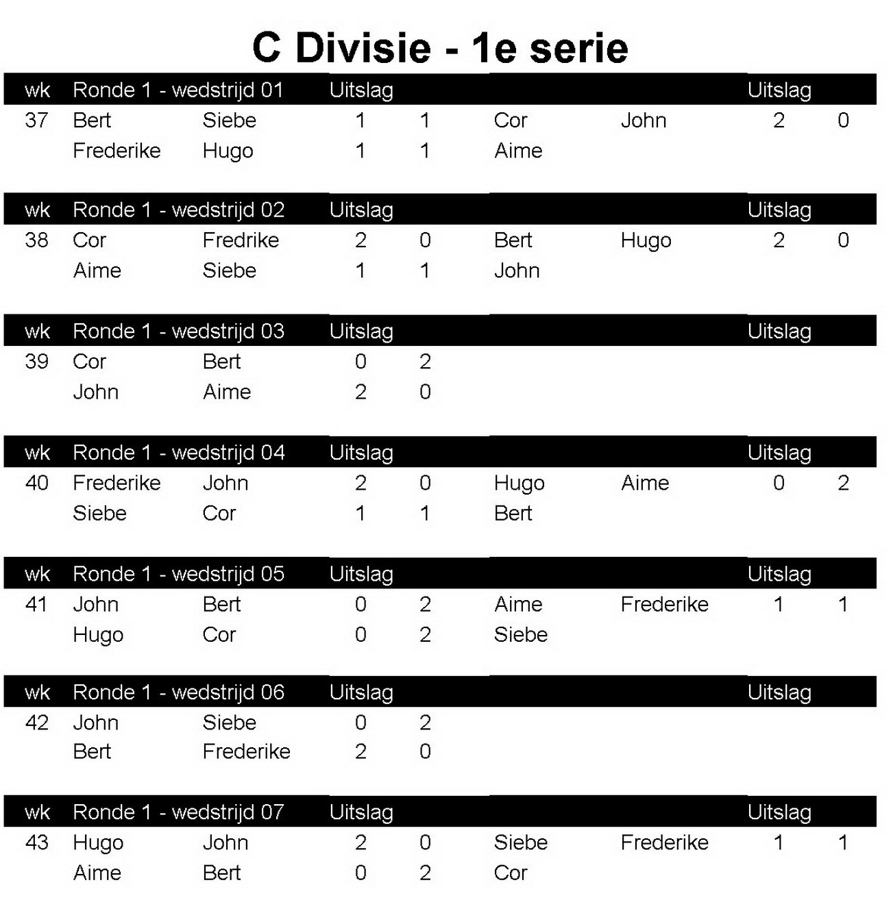 stand wedstrijden